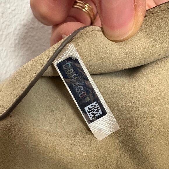 Chloe Faye Small Crossbody Leather Suede Taupe Grey - Picture 10 of 13